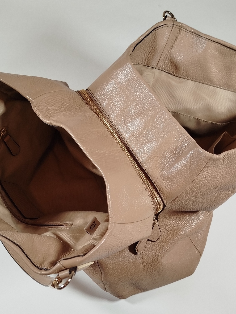 COACH Pebble Leather Hobo Bag in Taupe - Picture 3 of 15